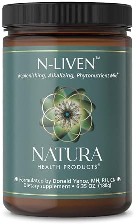 Natura Health Products N-liven Supplement - Organic Superfood Greens Powder Drink - Including Spirulina & Chlorophyll - Premier Blend of Barley Grass, Kale, Spinach, Goji Berry, Raspberry (180 Grams)