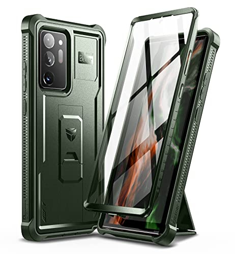 Dexnor for Samsung Note 20 Ultra Case, [Built in Screen Protector and Kickstand] Heavy Duty Military Grade Protection Shockproof Protective Cover for Samsung Note 20 Ultra - Military Green