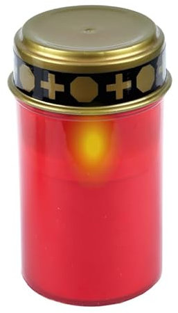 Bestlivings Lot de 2 lanternes funéraires LED résistantes aux intempéries - Bougie funéraire LED avec effet vacillant réaliste - Fonctionne avec piles - Bougie de cimetière avec longue durée de