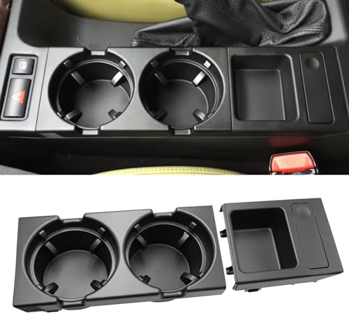 TTCR-II Mittelkonsole Becherhalter Kompatibel mit BMW 3er E46 1997-2006 | Getränkehalter Auto 3er E46 1997-2006 316i 318i 318d 320i 320d 323i 325i 325xi 328i 330i 330xi M3 (51168217953)-Schwarz