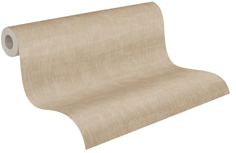 A.S. Création Jade 2 Vliestapete mit Bastmuster 10,05 m x 0,53 m - Creme - einfarbige Strukturtapete Made in Germany - 395034