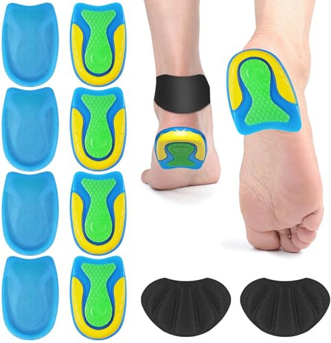 Hengxinchen 4 Pares Taloneras Para Zapatos, Plantillas De Gel Suave Espolón Taloneras Espolon Calcaneo Con 2 Pares Taloneras, Para Zapato Aliviar Fascitis Plantar, EspolóN CalcáNeo Dolor Aquiles