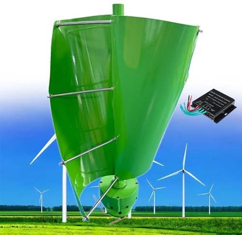 Aerogenerador de 12000W, 12V 24V 48V Turbina Eólica Vertical de Eje Helicoidal de Levitación Magnética, Generador de Imán Permanente Trifásico, para Casa, Terraza, Chalet o Autocaravana,B-24V