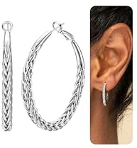 LOLIAS Creolen Silber 925 für Damen - Twisted Ohrringe Groß - Hypoallergene Leichtgewicht - Creolen für Damen - 30/40/50 MM