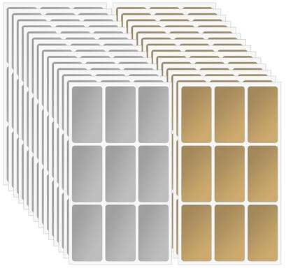 252 PCS Rubbellose Selber Machen, Golden und Silber, 28 Sheets Rubbelaufkleber, 50 x 25MM Rubbeletiketten, Überraschungen Scratch Sticker, Rubbelsticker Selber Machen für Spiel DIY Geschenke
