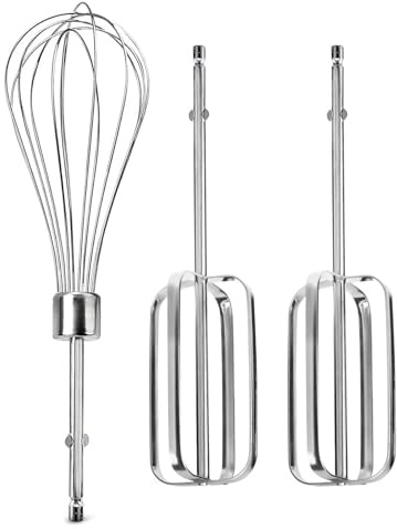 3 Pcs Hand Mixer Accessories Stainless Steel Whisk Cooking Mixer Attachment for Effortless Mixing of Egg Flour