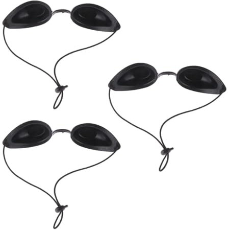 KEQAR Lot de 3 Lunettes de Protection UV pour Thérapie - Lunettes pour Lampe Rouge, Infrarouge et Luminothérapie - Protection des Yeux en Silicone Confortable