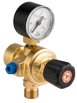 GASFRIGO® - RIDUTTORE DI PRESSIONE GAS MAP ricambio per Turbo Set 200 - con manometro e ATTACCO CGA600