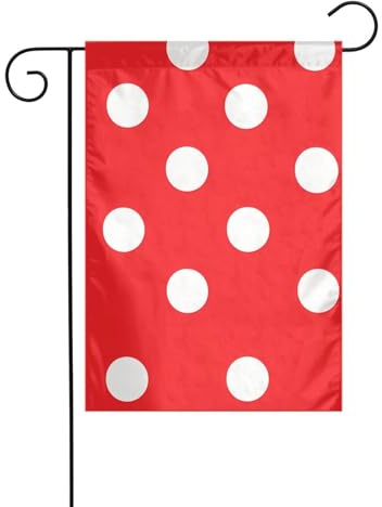 YYHHAOFA Drapeau de jardin à pois rouges et blancs 30,5 x 45,7 cm pour jardin, terrasse, balcon