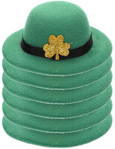 DOITOOL 6 Pièces Chapeaux de Bouteille Saint Patrick Vert Décorations de Fête Trèfle pour Bouteilles de Vin Accessoires Festifs