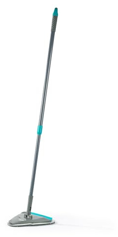 Beldray Anti-Bac Triangular Flip Mop With 90° Head | Telescopic Handle Up To 138 Cm, 2 Washable Microfibre Pads Plus Chenille Pad, Rubber Squeegee Edge, For Floors Glass Mirrors
