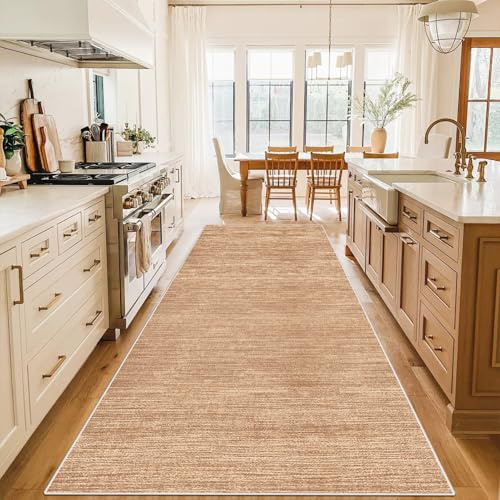 WAWFONG Lungo Tappeto da Cucina Antiscivolo e Lavabile Tappeto Passatoia per Corridoio Marrone Tappetino Passatoia Largo Tappeti Runner 60 x 300 cm Tappeto Ingresso per Entrata Corridoio