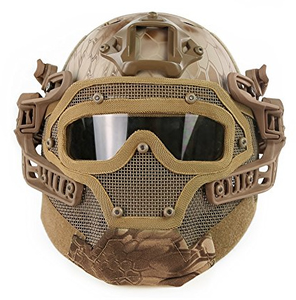 Casco con Maschera Protettiva e Maschera per Maschera per Airsoft Paintball Games-No