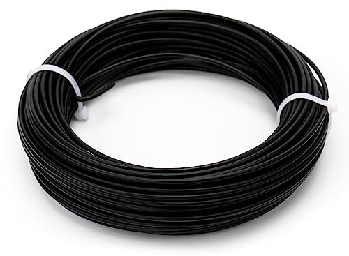 Bobina di Filo da Giardino Rivestito in plastica, 2 mm x 20 m, Colore: Nero