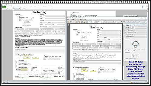 Elektronischer digitaler KFZ Kaufvertrag Gebrauchtwagen Software | Gewerblich oder privat, Mit Rechnungsformular, Ohne und mit MwSt, Weitere Formulare enthalten