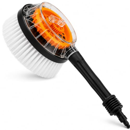 Gardenjack Rotating Wash Brush Rotary Pressure Washer Attachment | Multi-Angle Rotary Pressure Washer Brush for Patios, Walls, Floors & Car Wheels – Compatible with Karch, Ryobi & More