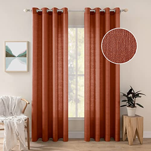 MIULEE 2 Vorhänge, Leinenimitat, Fenstervorhang, halbtransparent, glatt, elegant, Dekoration, Paneele für Fenster, langlebig, Behandlung für Schlafzimmer, Wohnzimmer, Balkon, 140 x 225 (B x H),