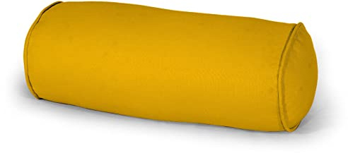 CHILIMILII Round Cervical Roll Bolster Pillow with Removable & Washable Cotton Cover, Round Pillow for Lower Back, Knees, & Neck Support, Great for Massage and Yoga (Mustard, Large (20x60cm))