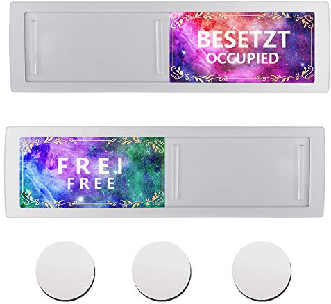 YPLonon FREI - BESETZT Schild Zweisprachig 17,5 x 5 x 0,5cm Toilette Türschild Frei Besetzt Schiebeschilder Klebeschild Schilder mit Schiebefunktion für Toilette Badezimmer Büro