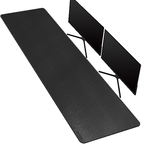 CENNBIE Schreibtischunterlage Leder, 170 x 40 cm Mauspad xxl, Erweitertes schreibtischunterlage filz, Wasserdichte Tischunterlage für Schreibtische, Büros und zu Hause (Schwarz)