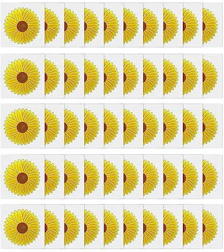 WD&CD 50 PCS Window Fly Traps, Sunflower Style Window Fly Stickers, Floral Pattern Design Insect Flies Wasp Pest Killer for Indoor Houseflies Fly Gnat, Yellow