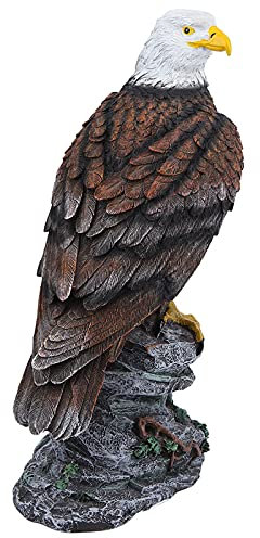 Lwuey Aquila da Giardino in Poliresina,Aquila Statua da Giardino Scultura da Giardino Statua Decorativa con Funzione Repellente per Uccelli Animali Collezione Decorazione Arredamento Esterno
