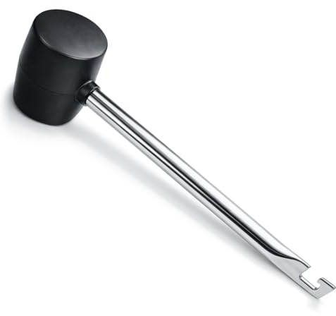 com-four® Gummihammer mit Heringauszieher 440 g, Schonhammer