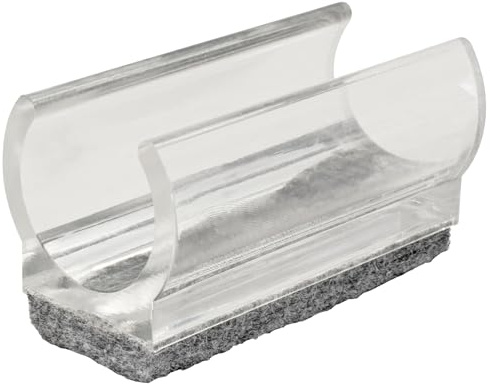 WAGNER 15069399 - Ghiera per tubo rotondo, 4 pezzi, 50 x 18/22 x 19/27 mm, feltro 8 mm, plastica trasparente, made in Germany