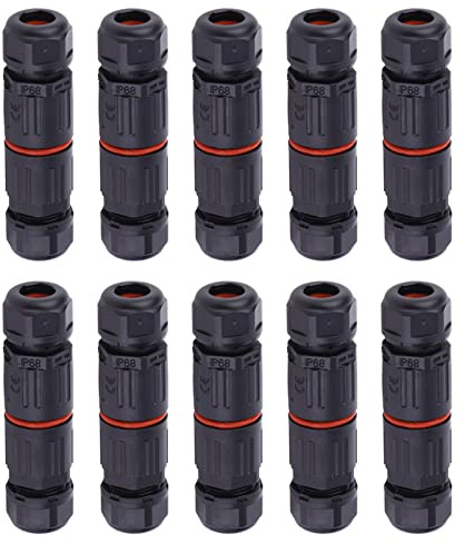 Wasserdichter IP68-Anschlusskasten, 10 Stück, Elektrische Hülsenkupplung, Drahtverbinder, Kabel, 3-poliger Stecker, Außensteckdose, 0,5 Mm² ~ 2,0 Mm²