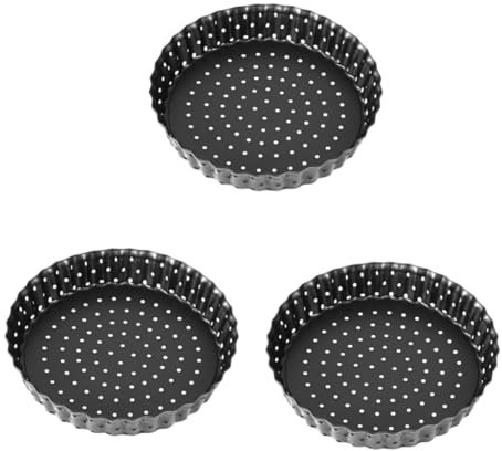 MAGICLULU 3 Pz Anello Crostata Mini Per Flan Per La Cottura Frutta in Scatola Vassoi Di Frutta Teglia Inferiore Rimovibile Torte Di Frutta Pizza Piatto Di Crostata Buca