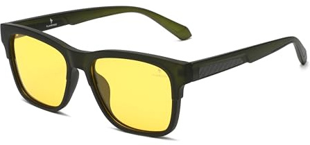 Flamengo® Night Vision - Polarisierte Nachtfahrbrille – Nachtsichtbrille für Autofahrer Damen & Herren – Scheinwerferbrille mit Gelben Gläsern – Leichte Brille für die Nacht - Nachtbrille