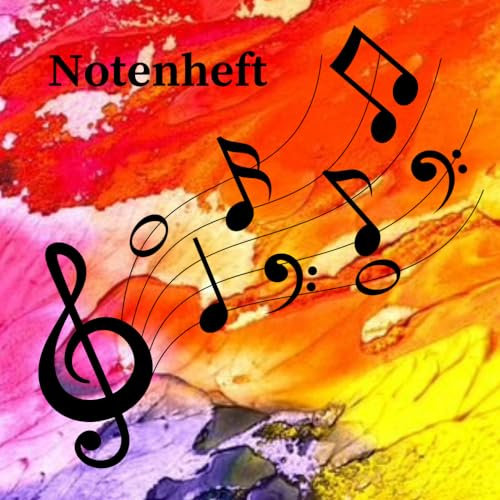 Blanko Notenheft Quadratisch Notenbuch Musikunterricht Große Lineatur Musik Schreibheft 6 Leere Notensysteme Notenlinienheft 100 Seiten Kinder ... Songwriter Musiker Notenzeilen B10B