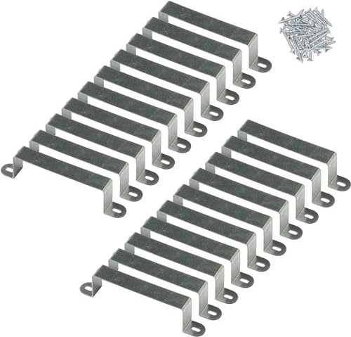 sanjianke-fs 10/20 Pack Fence Post Security Brackets Post Clamp Bracket Fence Anti Rattle Bracket With Screws (10)