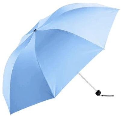 ATMRC Taschenschirme Manueller dreifacher kompakter Regenschirm Langlebiger Reiseregenschirm for Outdoor-Camping-Picknick-Geschäft Starke langlebige Sonne und Regen Regenschirme (Size : Blue)