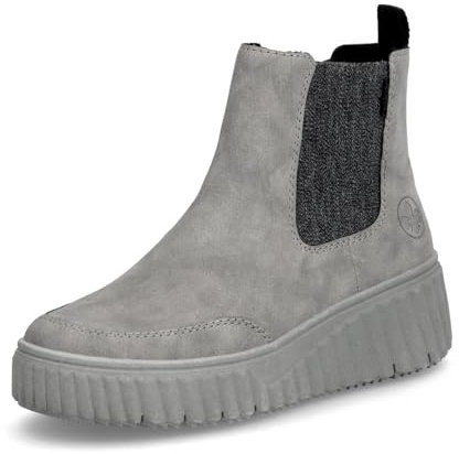 Rieker Damen Chelsea Boots N2553, Frauen Stiefeletten, lose Einlage,halbstiefel,Kurzstiefel,uebergangsschuhe,grau (40),41 EU / 7.5 UK
