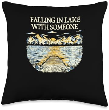 Falling in Lake with Someone Camping Lakes Camper Lagoon Throw Pillow