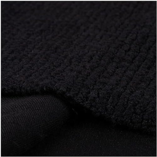 Kunstpelz-Überwurf, Kunstpelzstoff, 150 cm breit, schwarzer, weicher Kunstfleeceg, Näharbeiten, Basteln für Kleidung, Socken, Puppen, Weihnachtsbäume usw. (Farbe: Schwarz, Größe: 150 x 50 cm