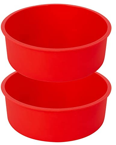 Cachpib Moule Gateau Silicone Rond 16.5cm, Antiadhésif Moule a Gateau Rrond Silicone 2 Pièces, Moule Silicone Patisserie Rond pour Gateau Arc-en-ciel,Gateau éponge,Gateau D'anniversaire