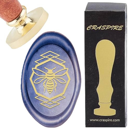 craspire Bienenwachsstempel Siegelwabe Vintage Insekt Tier Oval Abnehmbarer Ersatzkopf Aus Messing Mit Holzgriff Siegelstempel Für Weihnachtsfeiern Umschläge Einladungskarten Scrapbooking Verpackung