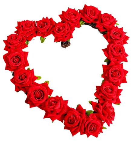 Corona di fiori a forma di cuore | Ghirlanda di fiori di artificiali per matrimonio, ghirlanda di fiori di decorative per famiglia, matrimonio, San