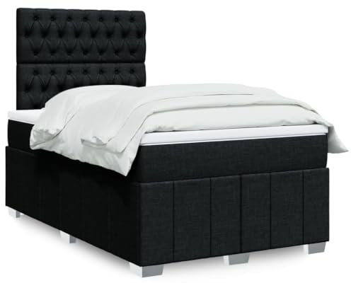 qohoio Boxspringbett mit Matratze Betten Mit Matratze Schlafzimmer Bett Boxspringbett Mit Matratze Schwarz 120x190 cm Stoff - 3291616