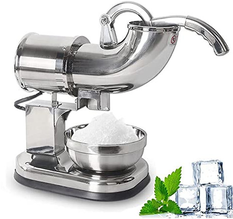 Eisrasierer, Smoothie-Schneekegel-Maschine, elektrischer Eiscrusher für den gewerblichen Heimgebrauch mit Doppelklingen aus Edelstahl und Deckel, Crushed Ice-Maschine für Restaurants, Bars und Kanti