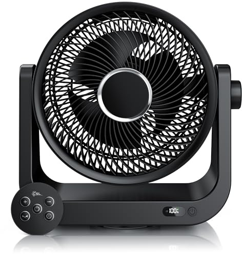 CSL - Akku USB Tischventilator mit Fernbedienung – sehr leise - DC Motor - Oszillation – Timer – 10 Geschwindigkeitsstufen