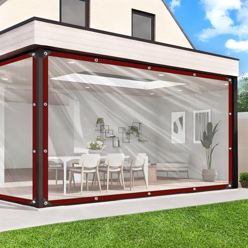 Lona transparente con ojales, 1,5 x 2,5 m, lona transparente, impermeable, lona para casas de agua, muebles, resistente al polvo, lona transparente para terraza gallinero