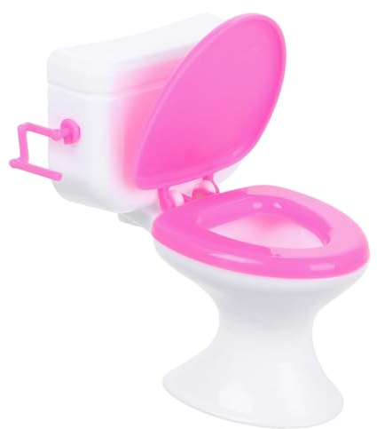 BESTonZON Miniatur Puppenhaus Zubehör Mini Wc Toilette Weiß Feines Badezimmer Accessoire Kleine Puppenmöbel Realistische Miniatur für Puppenraum Dekoration