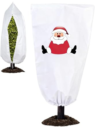 Yuemeuy Coperture Piante Invernali,Coperta Traspirante Barriera Neve - Coperture per Piante da Esterno con Design Natalizio Invernali | per Albero Rosa Arbusto Cespuglio Verdura Frutta