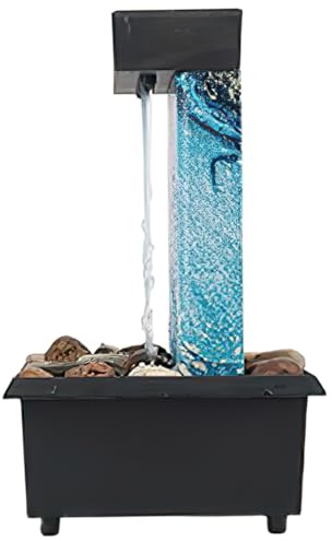 Lurrose Fontana Da Tavolo a Cascata Decorativa Per Interni, Ornamento Zen Con Acqua Rilassante, Arredamento Casa e Ufficio, Set Decorativo Per Scrivania