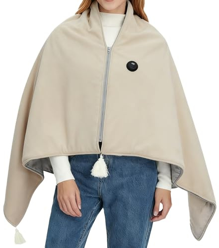 Sionhiuo Bufanda eléctrica para mujer | Cómoda manta eléctrica segura de 3 niveles para mujer, manta eléctrica para mujer como bufanda, para sofá, cama, sofá, hogar, dormitorio, oficinas