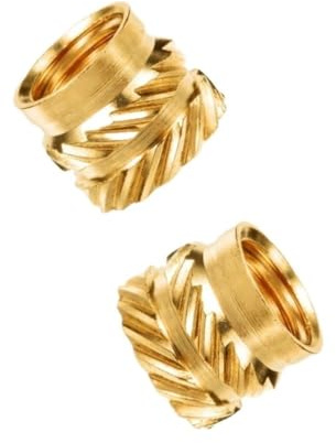 YJQHODY Insertos roscados de latón con acabado moleteado y embutido térmico for aplicaciones en sustratos plásticos.(7MM*M5*7MM)