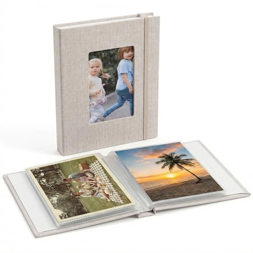 QWORK® 2 Stück Fotoalbum, 15x10cm 26-Seiten 52 Bilder Einsteckalbum, für Hochzeitsjubiläum